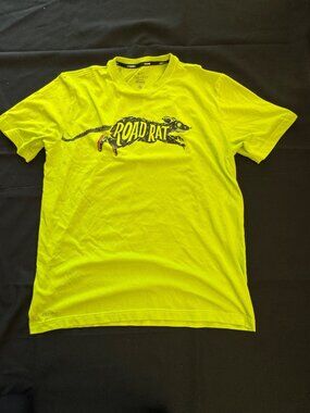 Nike classic "Road Rat" neon green running/training T-shirt; Size L